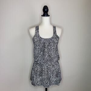 Robin K Black Peplum Sleeveless Top Small
